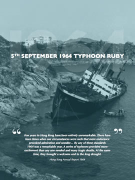 Typhoon Ruby of 1964 - A History of Hong Kong Typhoons by Michael J. Jones 