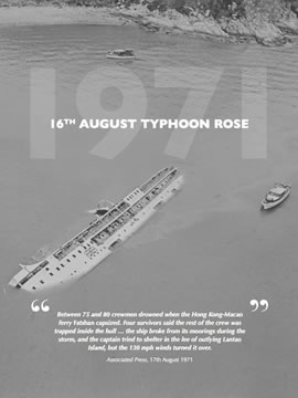 Typhoon Rose of 1971 - A History of Hong Kong Typhoons by Michael J. Jones 